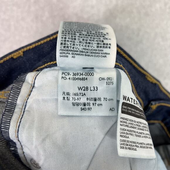 Levi's Premium 28 Dark Wash Ribcage Boot High Waisted Jean 28x27.5 Button Fly - Picture 8 of 9